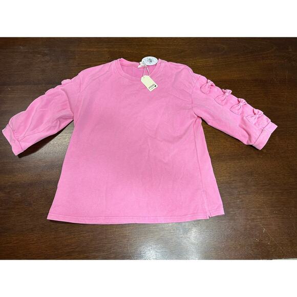 Jodifl Frenchie Bow Top Women Small Pink Preppy University Sorority Comfy Lounge - Picture 2 of 8